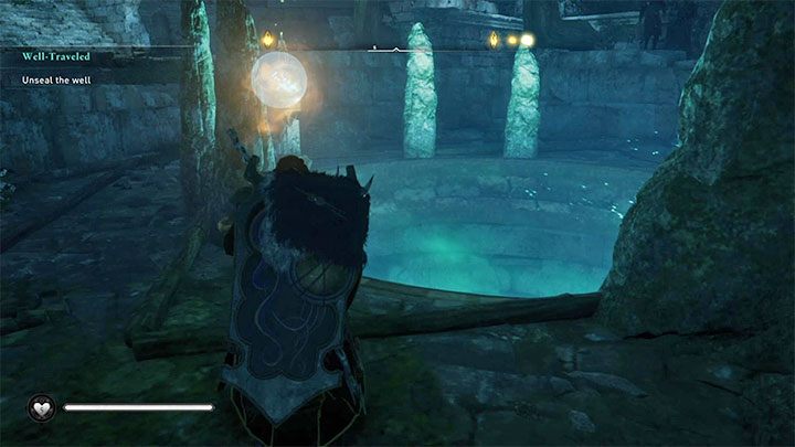 Now move the sunstone at the bottom - Assassins Creed Valhalla: How to open Well of Urdr in Asgard? - Exploration - Assassins Creed Valhalla Guide and Walkthrough