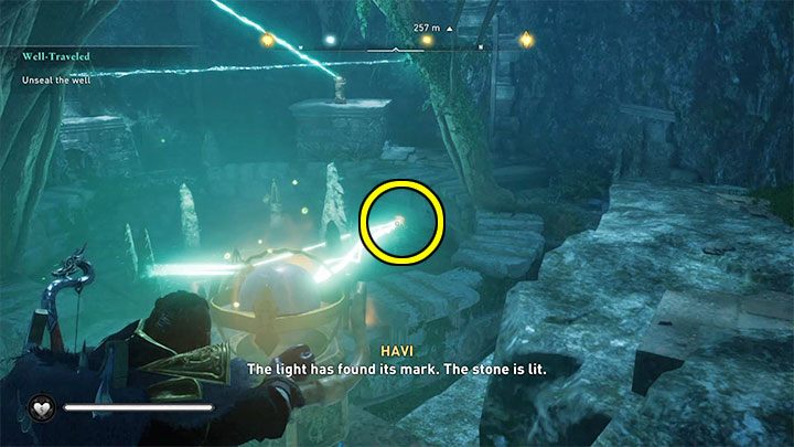 Now reach the upper left sunstone presented in picture 1 (it is close to where you started the puzzle) - Assassins Creed Valhalla: How to open Well of Urdr in Asgard? - Exploration - Assassins Creed Valhalla Guide and Walkthrough