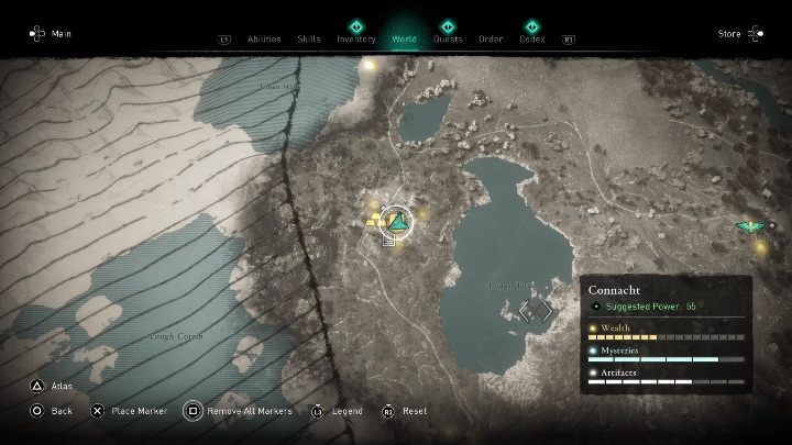 The Irish Wolfhound skill can be found east of Tuam Lake - AC Valhalla Wrath of the Druids: Book of Knowledge - Connacht secrets - Connacht - Assassins Creed Valhalla Guide and Walkthrough