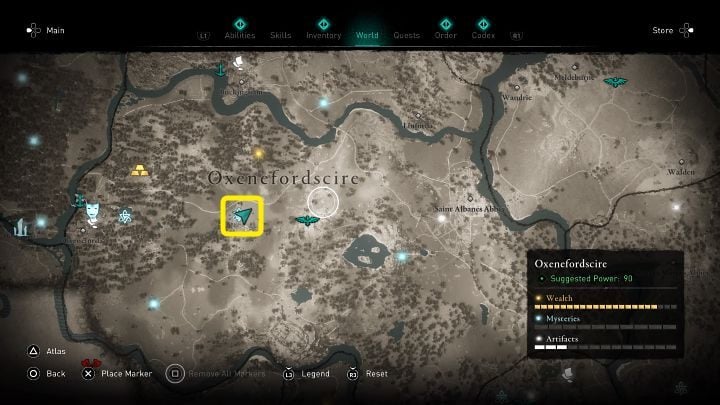 At the location marked in the image above, you'll meet a Viking working on a boat, claiming to have the best loot crew in all of Oxenefordscire - Assassins Creed Valhalla: The Last Raid - Oxenefordscire - Assassins Creed Valhalla Guide and Walkthrough