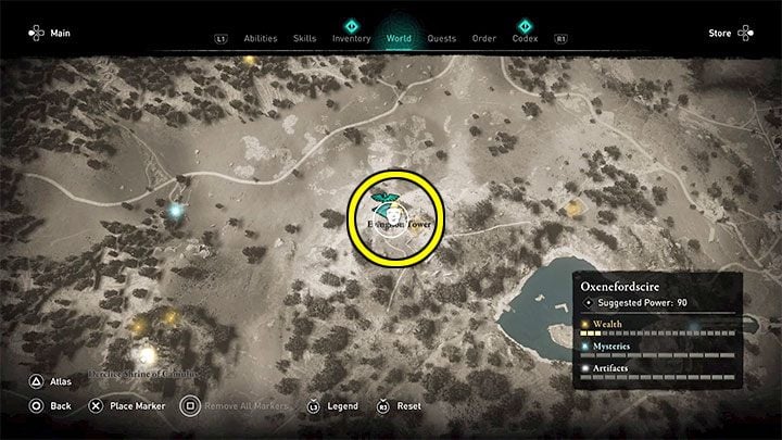 The Evinghou Tower is located in the Oxenefordscire region - it is one of the vantage points / fast travel points - Assassins Creed Valhalla: How to get ingot from Evinghou Tower? - Exploration - Assassins Creed Valhalla Guide and Walkthrough