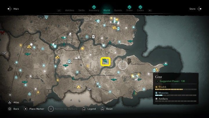 In the place marked on the above picture, by a small stone circle, you will meet a crazy man - Assassins Creed Valhalla: Madness of the Stones - Cent - Assassins Creed Valhalla Guide and Walkthrough