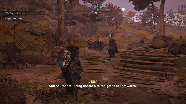 After the meeting, go to talk to Ubba - you will find him at the port - Assassins Creed Valhalla: The Sons of Ragnar - Ledecestrescire - Assassins Creed Valhalla Guide and Walkthrough