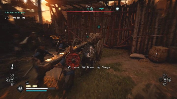 Go up to the warriors holding the battering ram and help them to breach the gate - Assassins Creed Valhalla: The Sons of Ragnar - Ledecestrescire - Assassins Creed Valhalla Guide and Walkthrough