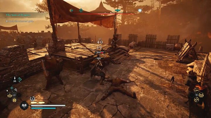 You can also climb the fortress walls and fight incoming soldiers, however, you should take into account the fact that they will keep arriving until you breach the gate - Assassins Creed Valhalla: The Sons of Ragnar - Ledecestrescire - Assassins Creed Valhalla Guide and Walkthrough