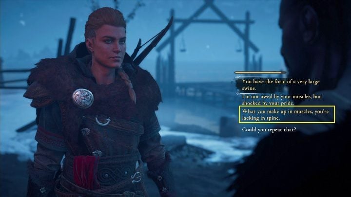 It is easy to respond to the first complaint "your looks make up for the lack of brain" - Assassins Creed Valhalla: Flyting - Rygjafylke secrets, locations - Rygjafylke - Assassins Creed Valhalla Guide and Walkthrough