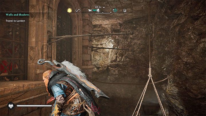 Climb onto the platform and start jumping towards the nearby bars - Assassins Creed Valhalla: Lunden - Londinium Assassin Bureau - Hidden Ones Bureau - Assassins Creed Valhalla Guide and Walkthrough