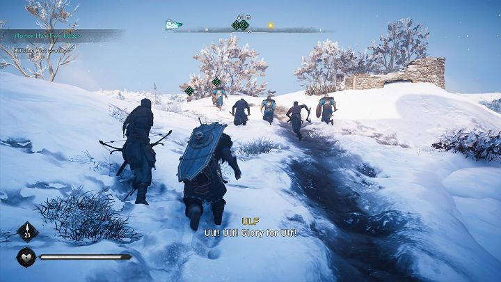 Your presence will be discovered by a few scouts, who will immediately make a run to Stenwege to notify their comrades - Assassins Creed Valhalla: Honor Has Two Edges - Eurvicscire - Assassins Creed Valhalla Guide and Walkthrough
