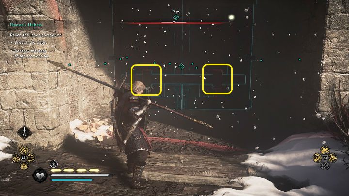 Climb the walls and then cross to the other side - Assassins Creed Valhalla: Honors Hubris - Eurvicscire - Assassins Creed Valhalla Guide and Walkthrough