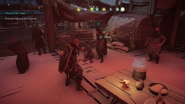 After the fight, talk to Ljufvina and then head to the royal residence to speak with Ricsige - Assassins Creed Valhalla: Closing the Vault - Jorvik - Assassins Creed Valhalla Guide and Walkthrough