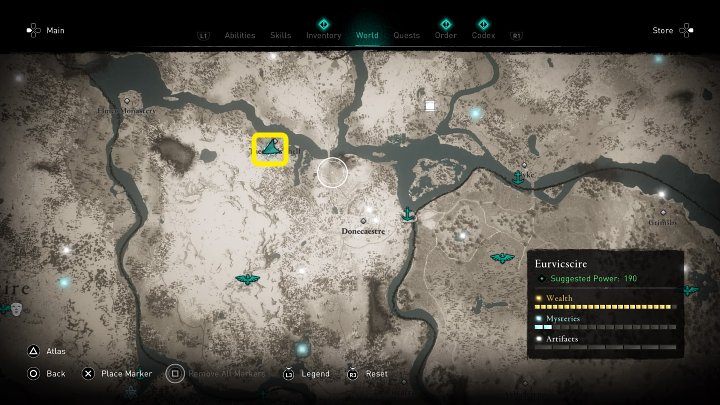 In the place marked in the picture above, you will meet a woman who confessed her love to Aldwyn - Assassins Creed Valhalla: Historia de Cordibus Pathetic - Eurvicscire - Assassins Creed Valhalla Guide and Walkthrough