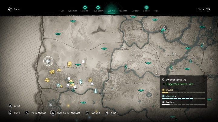 Location of the cursed place: north of Aelfwood - Assassins Creed Valhalla: Cursed symbol - Glowecestrescire secrets, locations - Glowecestrescire - Assassins Creed Valhalla Guide and Walkthrough