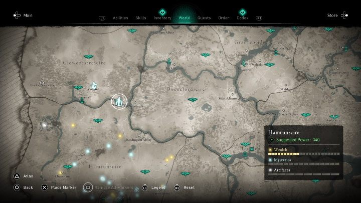 You will find it in the southeastern part of the map - Assassins Creed Valhalla: Standing Stones - Glowecestrescire secrets, locations - Glowecestrescire - Assassins Creed Valhalla Guide and Walkthrough