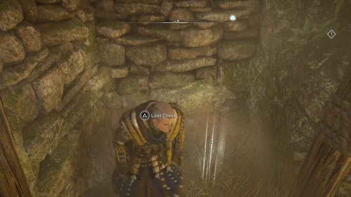 The treasure is right behind the boulder you have to move - Assassins Creed Valhalla: Treasure Hoard Map - Glowecestrescire locations - Glowecestrescire - Assassins Creed Valhalla Guide and Walkthrough