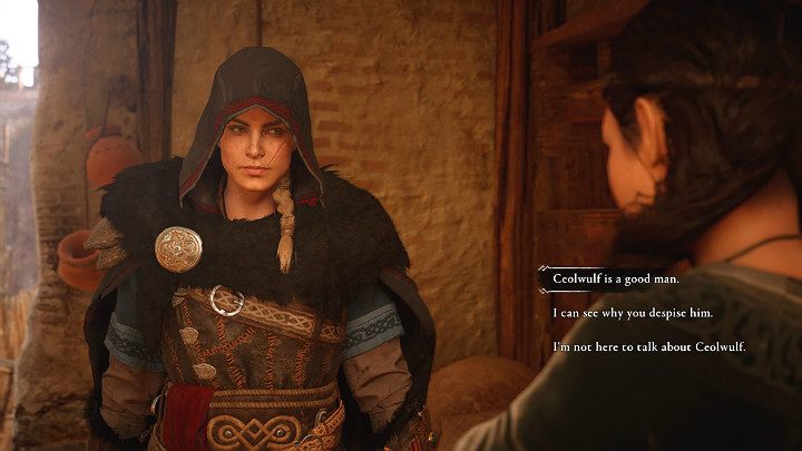 During a conversation with Aethelswith you will have to select the appropriate dialogue options several times - Assassins Creed Valhalla: Tilting the Balance - Ledecestrescire - Assassins Creed Valhalla Guide and Walkthrough