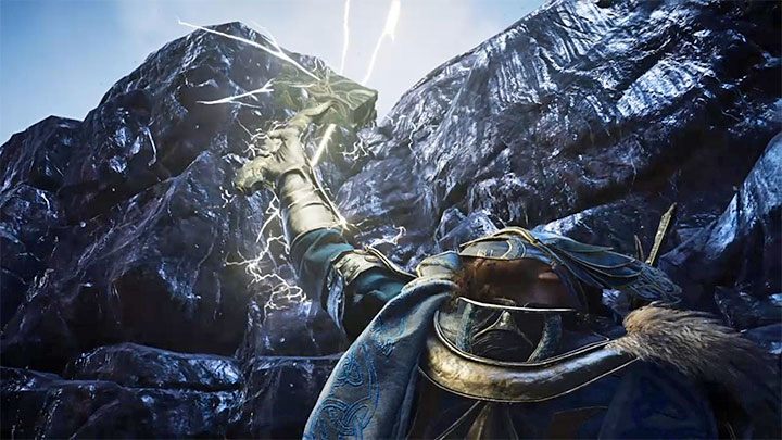 If you have put on the whole Thor's armor, Eivor will pull the Mjolnir out of the stone - Assassins Creed Valhalla: Thors Hammer, Mjolnir - how to get it? - Legendary items - Assassins Creed Valhalla Guide and Walkthrough