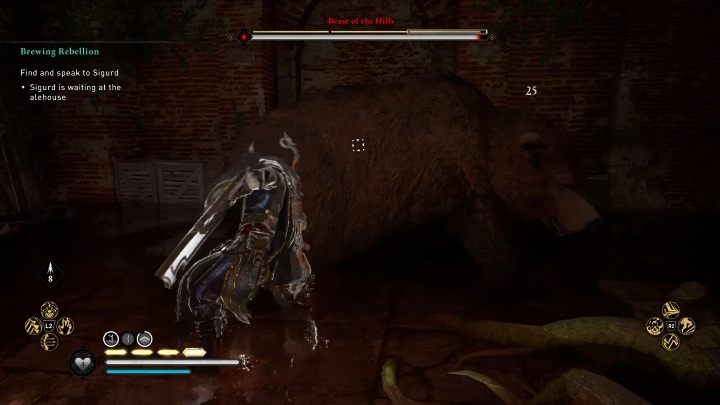 Bear's attacks are quite chaotic, but easy to avoid - Assassins Creed Valhalla: Legendary Animal - Sciropescire secrets, locations - Sciropescire - Assassins Creed Valhalla Guide and Walkthrough