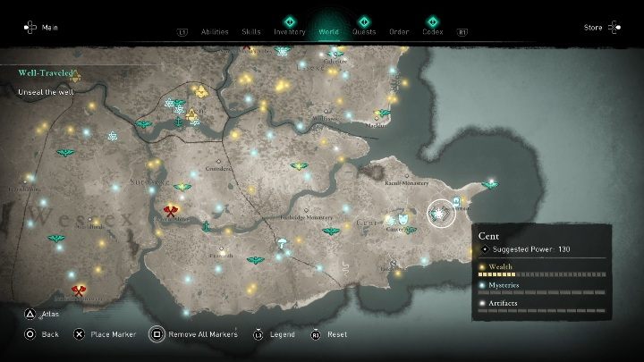 Location of the cursed place: in the eastern part of the region - Assassins Creed Valhalla: Cursed symbol - Cent secrets, locations - Cent - Assassins Creed Valhalla Guide and Walkthrough