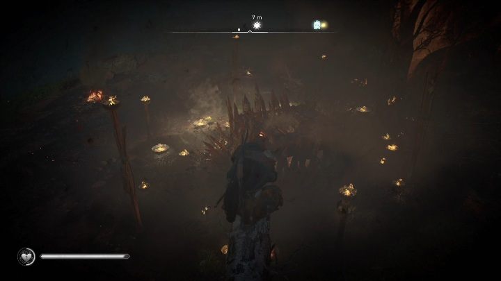 Grap the burning vase, climb on the tree and throw the item at the altar - Assassins Creed Valhalla: Cursed symbol - Cent secrets, locations - Cent - Assassins Creed Valhalla Guide and Walkthrough