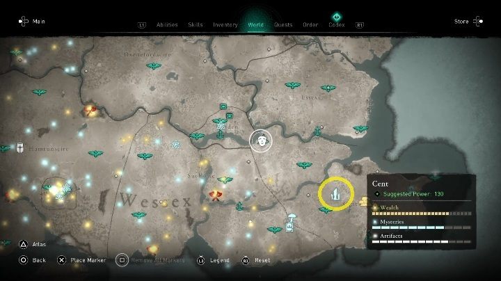 You will find the Standing Stones on the north of the map - Assassins Creed Valhalla: Standing Stones - Cent secrets, locations - Cent - Assassins Creed Valhalla Guide and Walkthrough