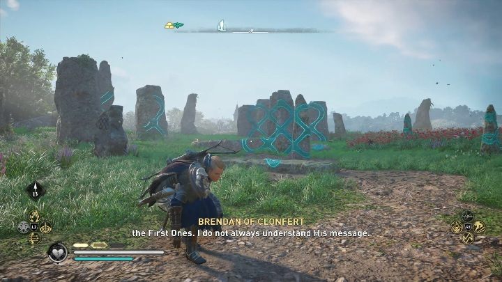 To find the pattern, move to the right of the information plaque and simply crouch - Assassins Creed Valhalla: Standing Stones - Cent secrets, locations - Cent - Assassins Creed Valhalla Guide and Walkthrough