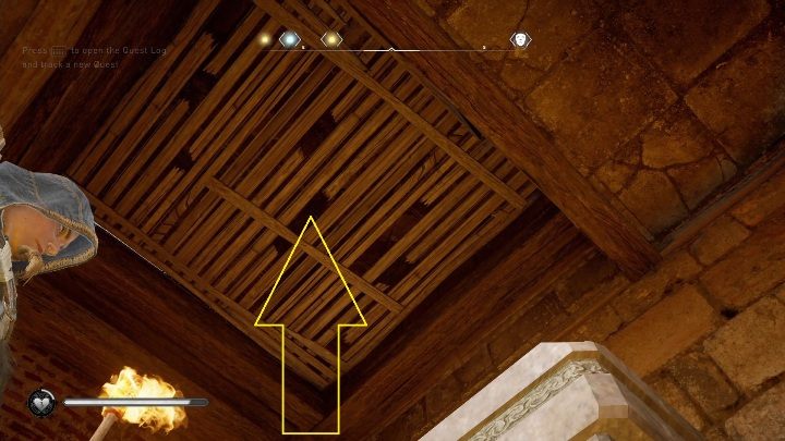 Once inside, look up and you will see boards that you can destroy - Assassins Creed Valhalla: Roman Artifact - Lincolnscire secrets, locations - Lincolnscire - Assassins Creed Valhalla Guide and Walkthrough