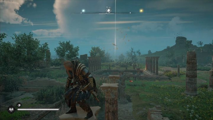 Start: The page is located on one of the columns - Assassins Creed Valhalla: Flying Paper - Hamtunscire secrets, locations - Hamtunscire - Assassins Creed Valhalla Guide and Walkthrough