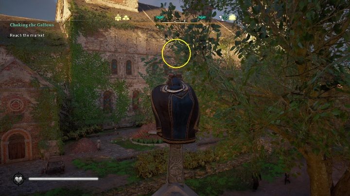 End: The paper will stop at the cross, at the edge of the roof - Assassins Creed Valhalla: Flying Paper - Wincestre secrets, locations - Wincestre - Assassins Creed Valhalla Guide and Walkthrough