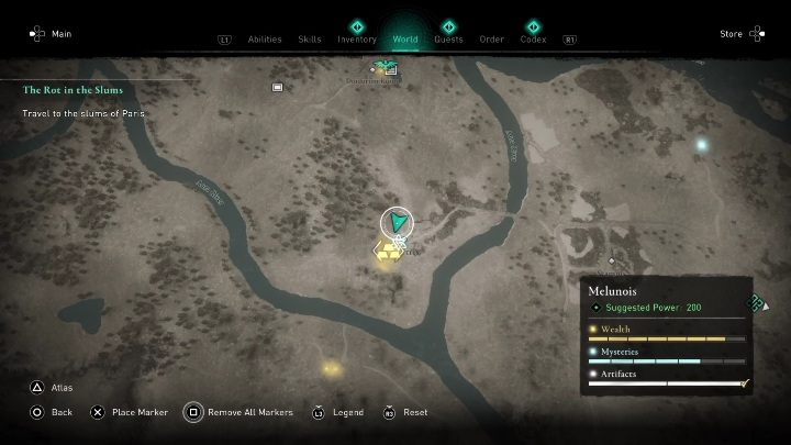 This mission will begin in the western part of the region, south of the synchronization point - AC Valhalla Siege of Paris: Not God Enough, Melunois - Melunois - Assassins Creed Valhalla Guide and Walkthrough