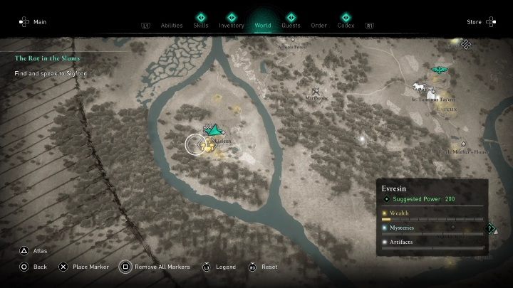 You will find this chest in Lisleux, on the island in the western part of the region - AC Valhalla Siege of Paris: Gear, Evresin - secrets, locations - Evresin - Assassins Creed Valhalla Guide and Walkthrough