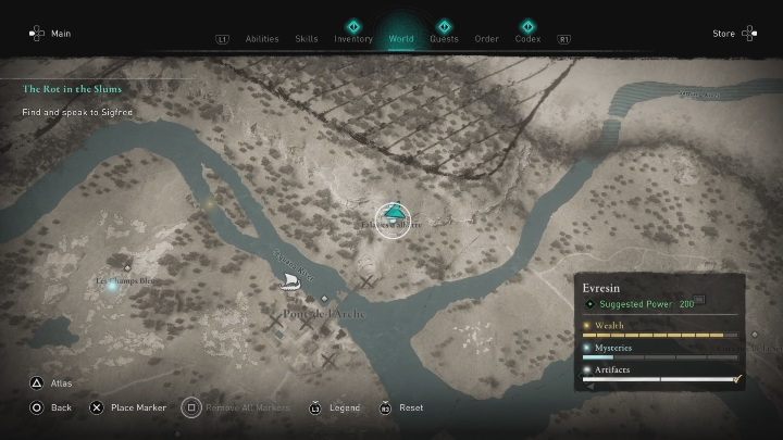 The Falaises d'albatre cairn can be found in the northern part of the region, right next to the river - AC Valhalla Siege of Paris: Cairn, Evresin - secrets, locations - Evresin - Assassins Creed Valhalla Guide and Walkthrough