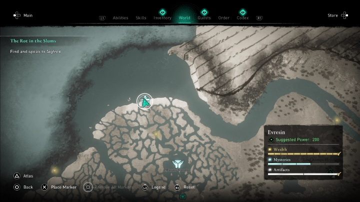 You will find this cairn by the water, at the extreme northwest corner of this region - AC Valhalla Siege of Paris: Cairn, Evresin - secrets, locations - Evresin - Assassins Creed Valhalla Guide and Walkthrough