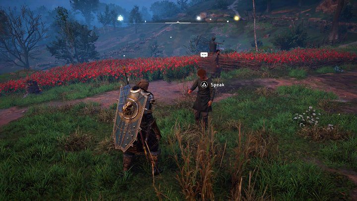 The man's house is not far away, on a hill - there are very many red flowers around - Assassins Creed Valhalla: Take Me a Husband - Essexe - Assassins Creed Valhalla Guide and Walkthrough