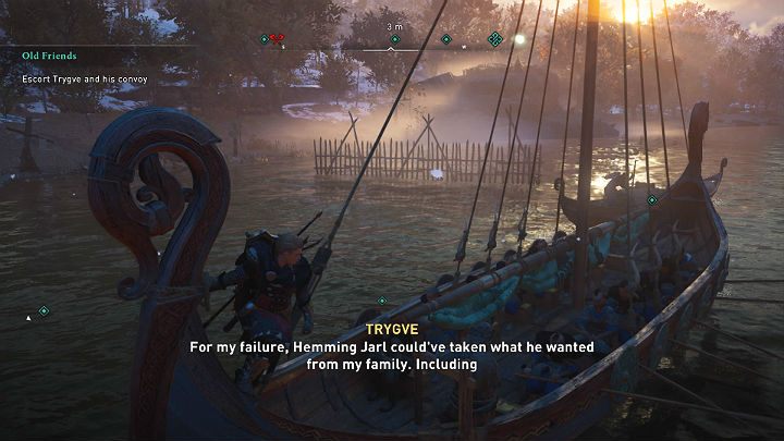 It is best to sail more or less in the middle of the river to avoid annoying traps because Pict troops will attack you on the way - Assassins Creed Valhalla: Old Friends - Snotinghamscire - Assassins Creed Valhalla Guide and Walkthrough