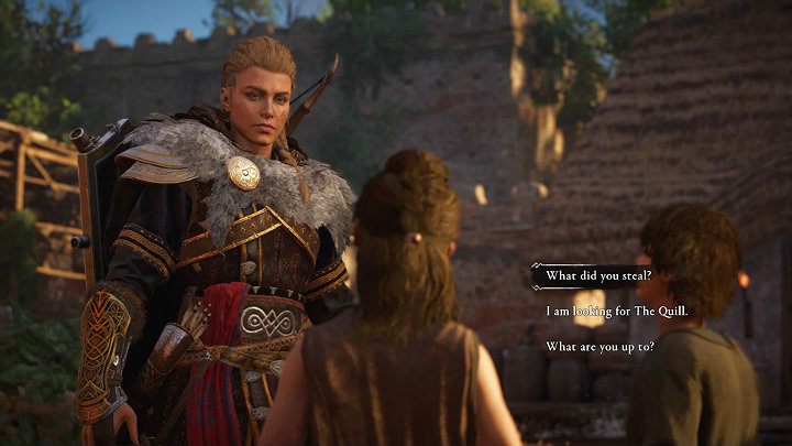 From a conversation with the girl, you will learn that she and her friend do not work for The Quill but steal on the streets to stay away from her claws - Assassins Creed Valhalla: Plucking the Quill - Wincestre - Assassins Creed Valhalla Guide and Walkthrough