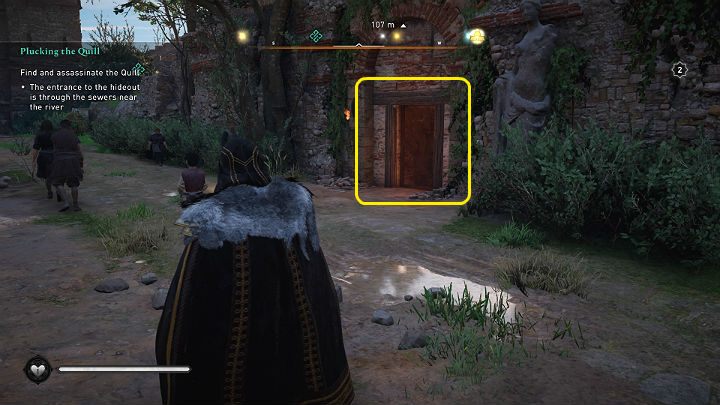 The entrance to the canals is close to the river, on the right side when coming from the city - Assassins Creed Valhalla: Plucking the Quill - Wincestre - Assassins Creed Valhalla Guide and Walkthrough