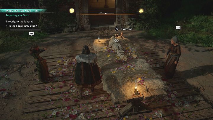 Examine the body wrapped in white cloth - Assassins Creed Valhalla: Impaling the Seax - Wincestre - Assassins Creed Valhalla Guide and Walkthrough