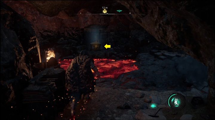 The chest is located in a small cave - AC Valhalla Dawn of Ragnarok: Gear (Gullnamar) - list of all - Gullnamar - Assassins Creed Valhalla Guide and Walkthrough