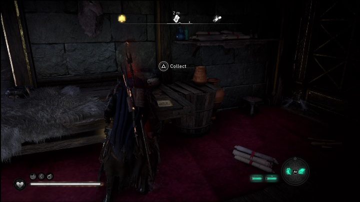 The diagram lies on a wooden desk, and to get to it, you have to go through an open window - AC Valhalla Dawn of Ragnarok: Cosmetic Scheme (Gullnamar) - list of all - Gullnamar - Assassins Creed Valhalla Guide and Walkthrough