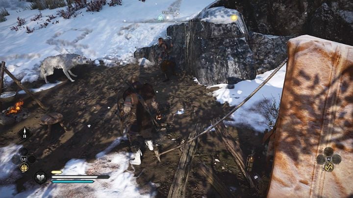 When you lure the wolf to the boy's camp, wait until he draws a weapon and attacks - Assassins Creed Valhalla: The Hunt for Honor - Rygjafylke - Assassins Creed Valhalla Guide and Walkthrough
