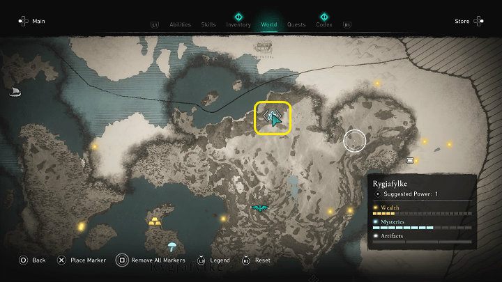 In the place marked in the image above you will meet a man named Harek - Assassins Creed Valhalla: Old Man on the Edge - Rygjafylke - Assassins Creed Valhalla Guide and Walkthrough