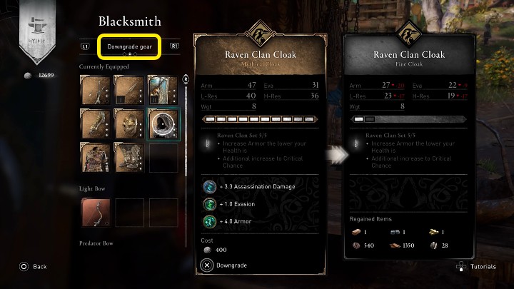 To do that, you need to go to the blacksmith Gunnar, whom you will find in Ravensthorpe - AC Valhalla: Gear - how to downgrade gear and recover resources? River Raids - FAQ - Assassins Creed Valhalla Guide and Walkthrough