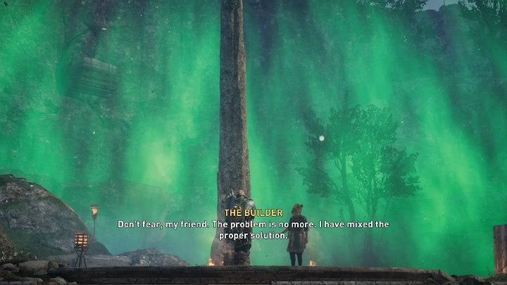 After defeating the boars, talk to the man - Assassins Creed Valhalla: Defensive Measures - Asgard - Assassins Creed Valhalla Guide and Walkthrough