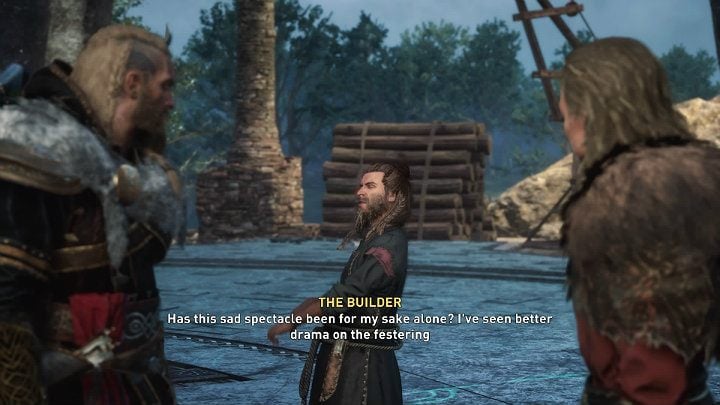 Your conversation is interrupted by an angry Constructor, claiming that this is a pathetic performance orchestrated especially for him - Assassins Creed Valhalla: The Big Finish - Asgard - Assassins Creed Valhalla Guide and Walkthrough