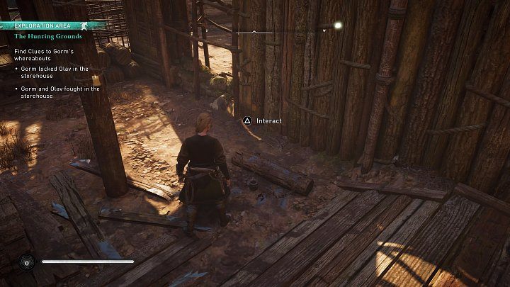 Break the makeshift wooden wall and inspect the shackles - Assassins Creed Valhalla: The Hunting Grounds - Vinland - Assassins Creed Valhalla Guide and Walkthrough