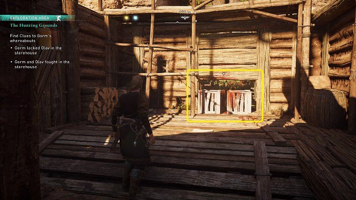 You will notice crates covered in blood on one of the walls - Assassins Creed Valhalla: The Hunting Grounds - Vinland - Assassins Creed Valhalla Guide and Walkthrough