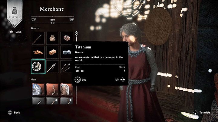 Another way to obtain fabrics and titanium ingots is to buy them from merchants - Assassins Creed Valhalla: How to get crafting materials? - Exploration - Assassins Creed Valhalla Guide and Walkthrough