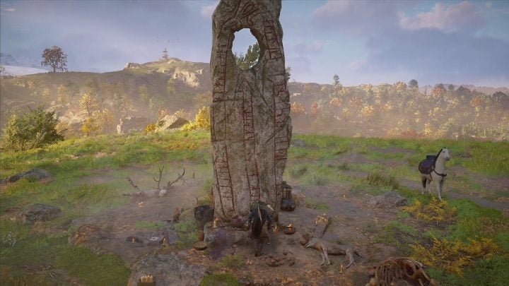 This altar requires the sacrifice of several fish - Assassins Creed Valhalla: Offering Altar - Grantebridgescire secrets, locations - Grantebridgescire - Assassins Creed Valhalla Guide and Walkthrough