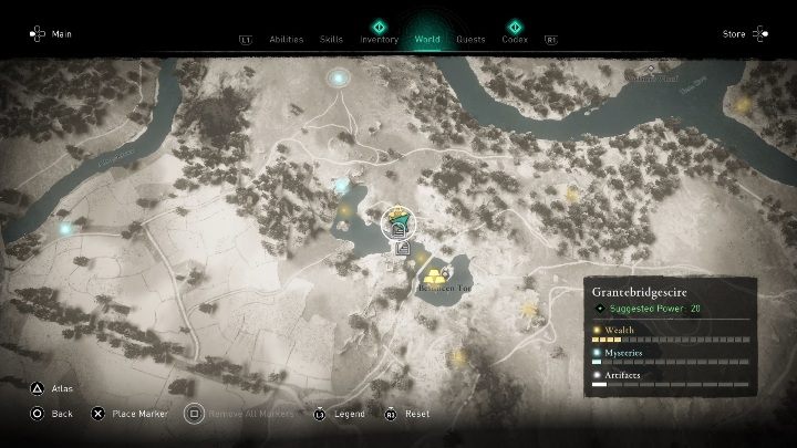 The Huntsman Vambraces is located in the north-western part of the region - Assassins Creed Valhalla: Gear - Grantebridgescire secrets, locations - Grantebridgescire - Assassins Creed Valhalla Guide and Walkthrough