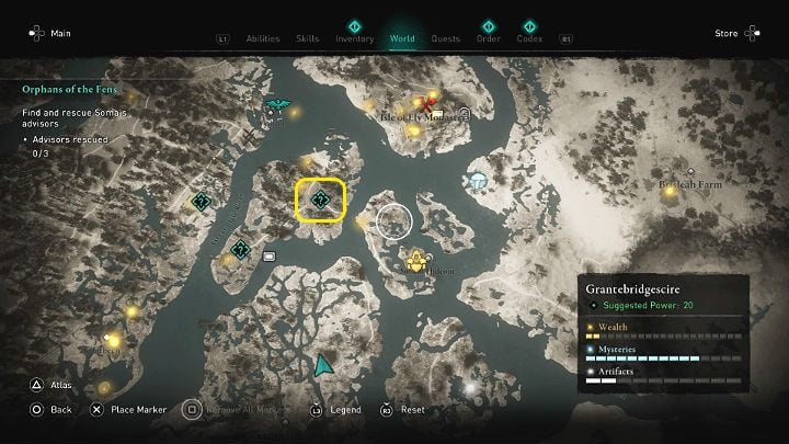 You will find Galinn near the small ruins on the marshes, in the place marked on the picture above - Assassins Creed Valhalla: Orphans of the Fens - Grantebridgescire - Assassins Creed Valhalla Guide and Walkthrough